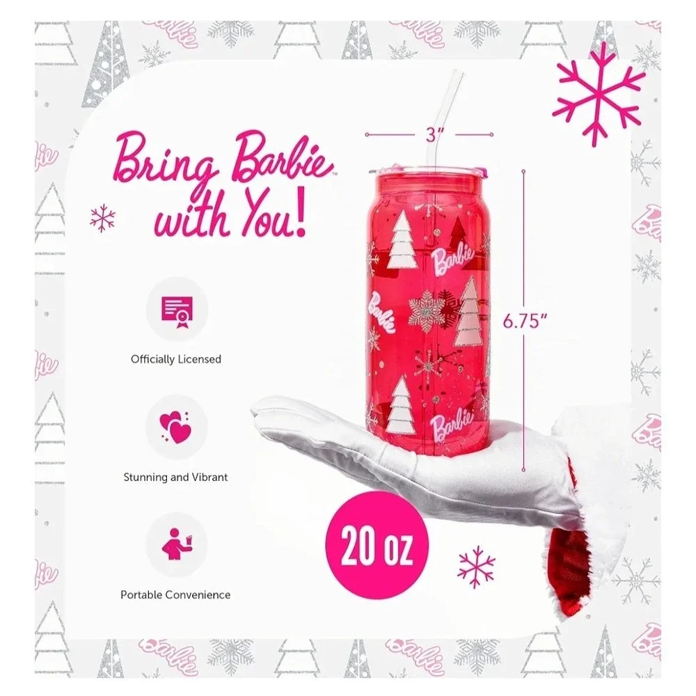 Barbie Christmas Drinking Glasses Set of 2 – 20oz Tumblers Dragon‎ Glassware